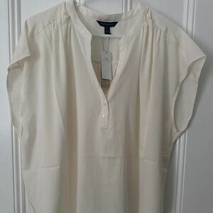Banana Republic Button Dolman Blouse XLP Snow NWT